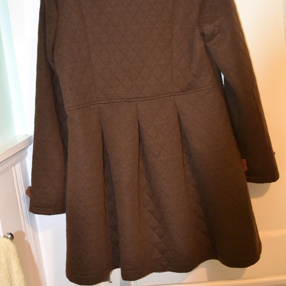 Women's Brown Wool Coat - Picture 4 of 6